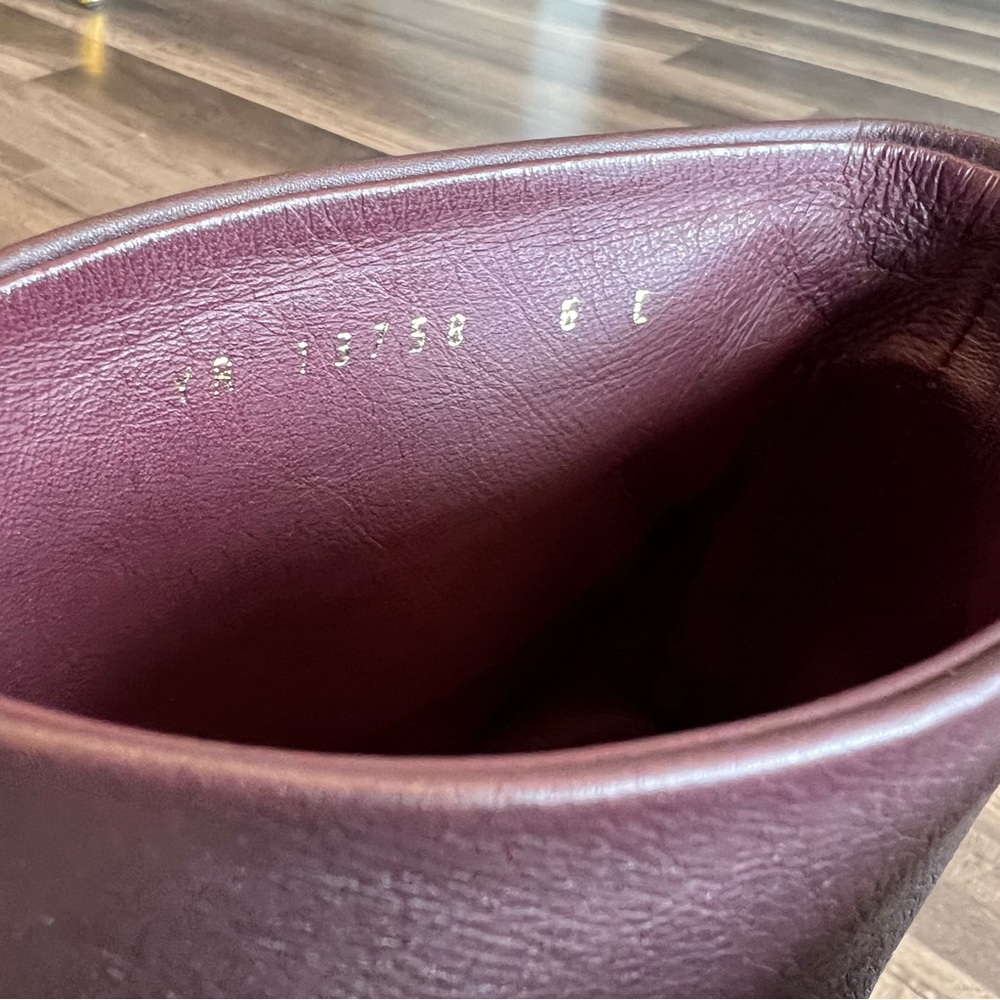 Ferragamo Burgundy Amatea Booties Sculpted Heel Leather 6 Wide / 6C - Picture 5 of 9